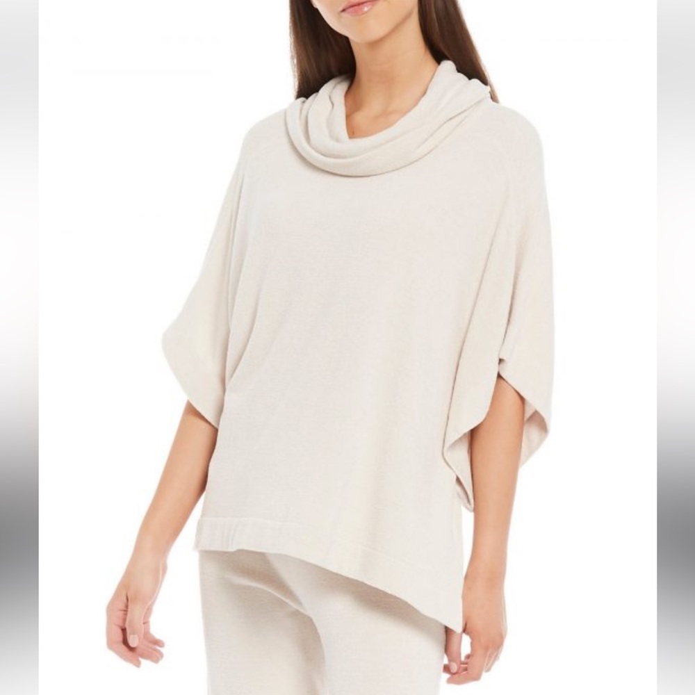 Barefoot Dreams – CozyChic Ultra Lite Cowl Neck Poncho – Sand Dune Size XL